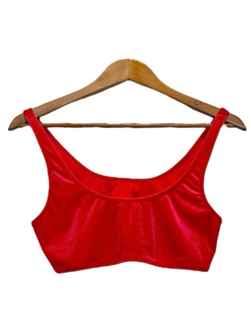 NEW Kendall & Kylie Velour Top Red Size Large Lingerie Bra